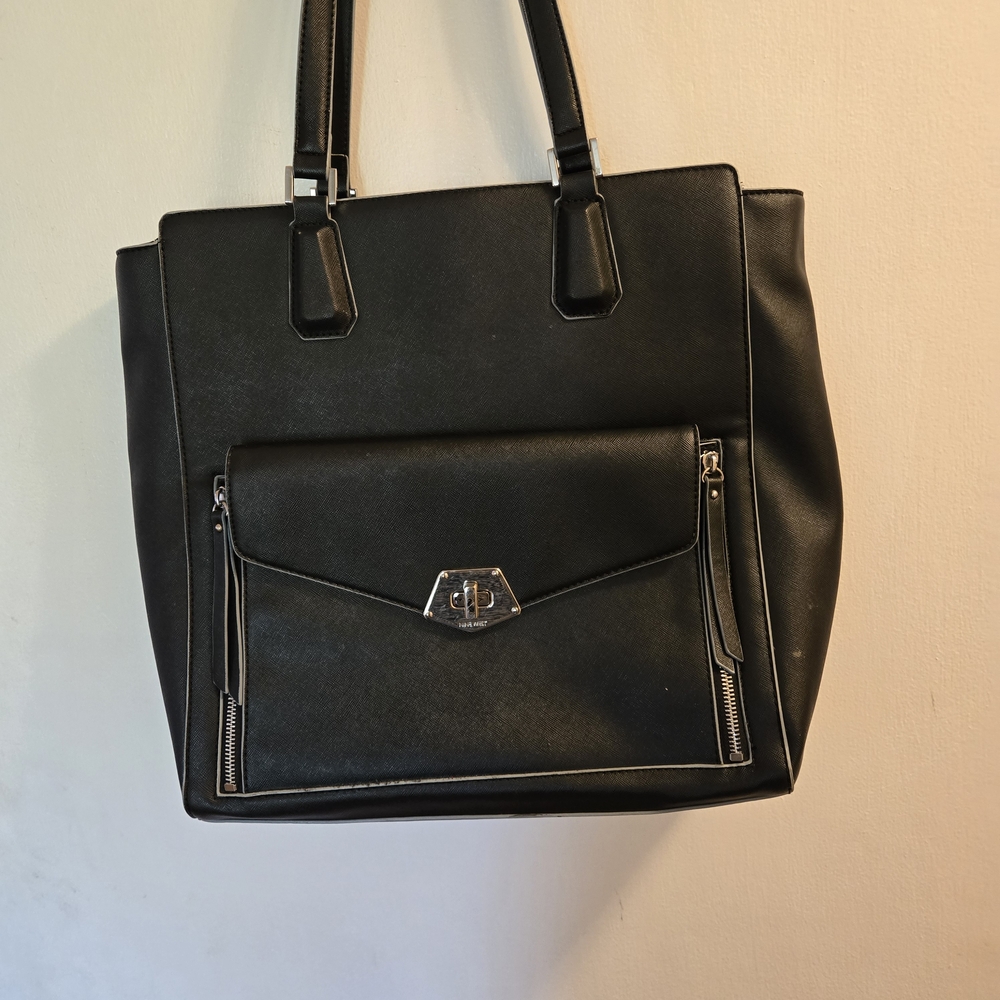 Nine West Elegant Black Tote Handbag Purse